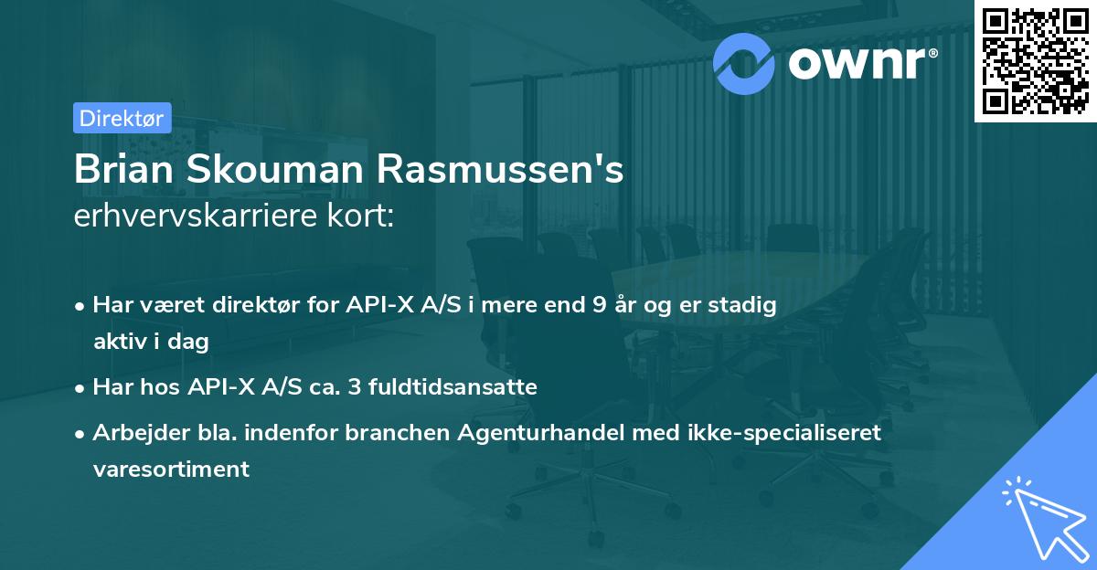 Brian Skouman Rasmussen's erhvervskarriere kort