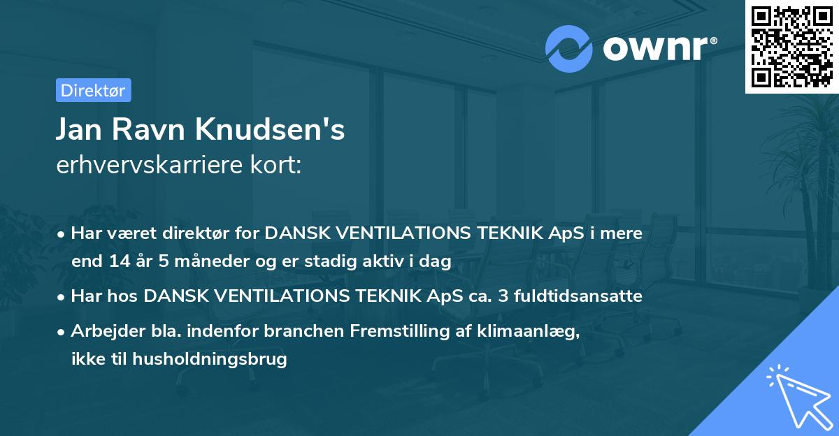 Jan Ravn Knudsen's erhvervskarriere kort