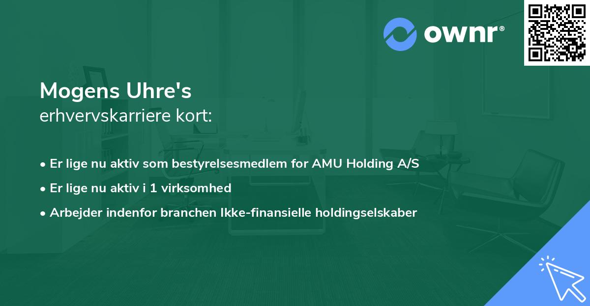 Mogens Uhre's erhvervskarriere kort