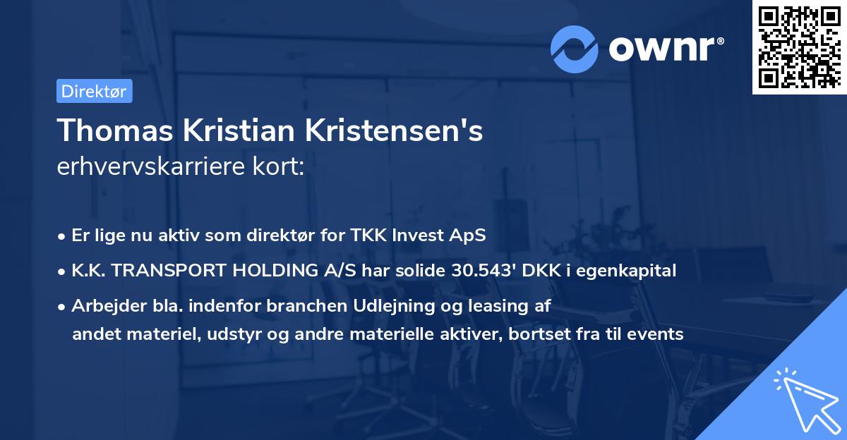 Thomas Kristian Kristensen's erhvervskarriere kort