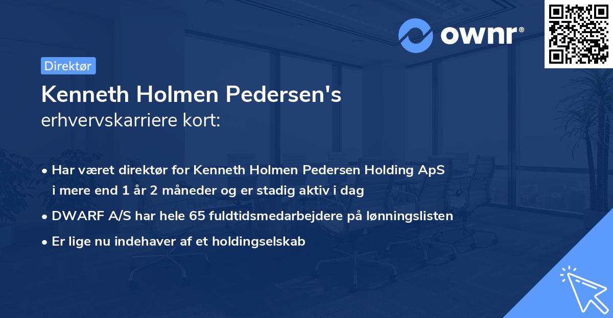 Kenneth Holmen Pedersen's erhvervskarriere kort