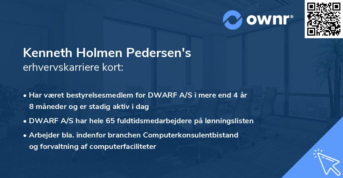 Kenneth Holmen Pedersen's erhvervskarriere kort