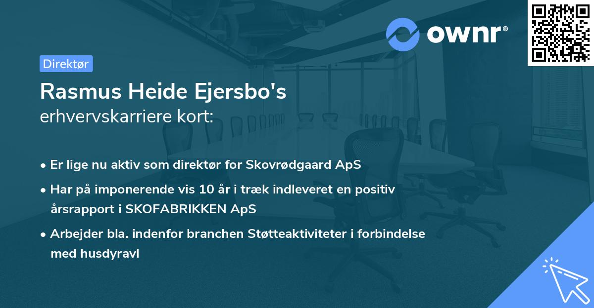 Rasmus Heide Ejersbo's erhvervskarriere kort