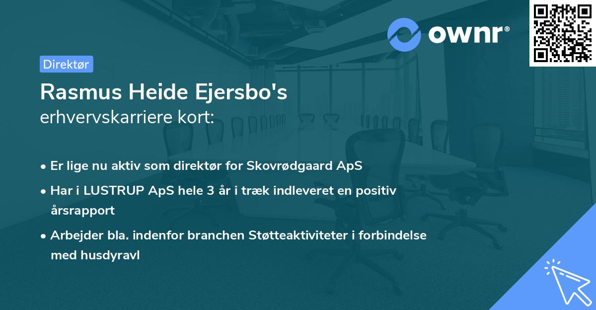 Rasmus Heide Ejersbo's erhvervskarriere kort