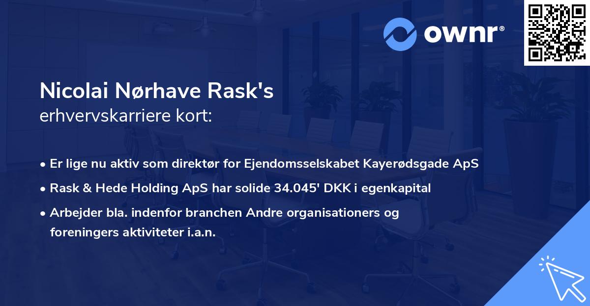 Nicolai Nørhave Rask's erhvervskarriere kort