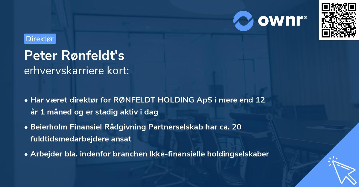 Peter Rønfeldt's erhvervskarriere kort