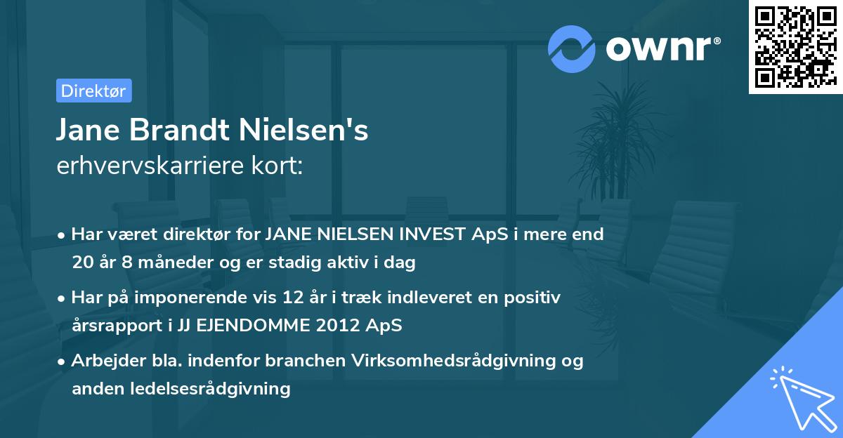 Jane Brandt Nielsen's erhvervskarriere kort