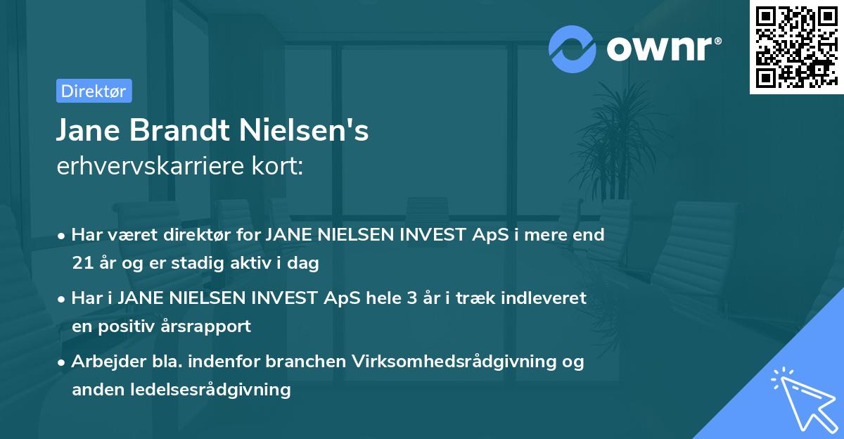 Jane Brandt Nielsen's erhvervskarriere kort