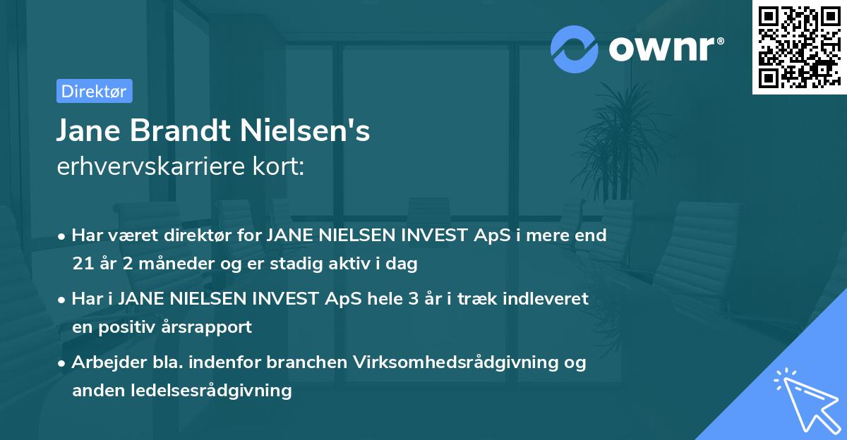 Jane Brandt Nielsen's erhvervskarriere kort