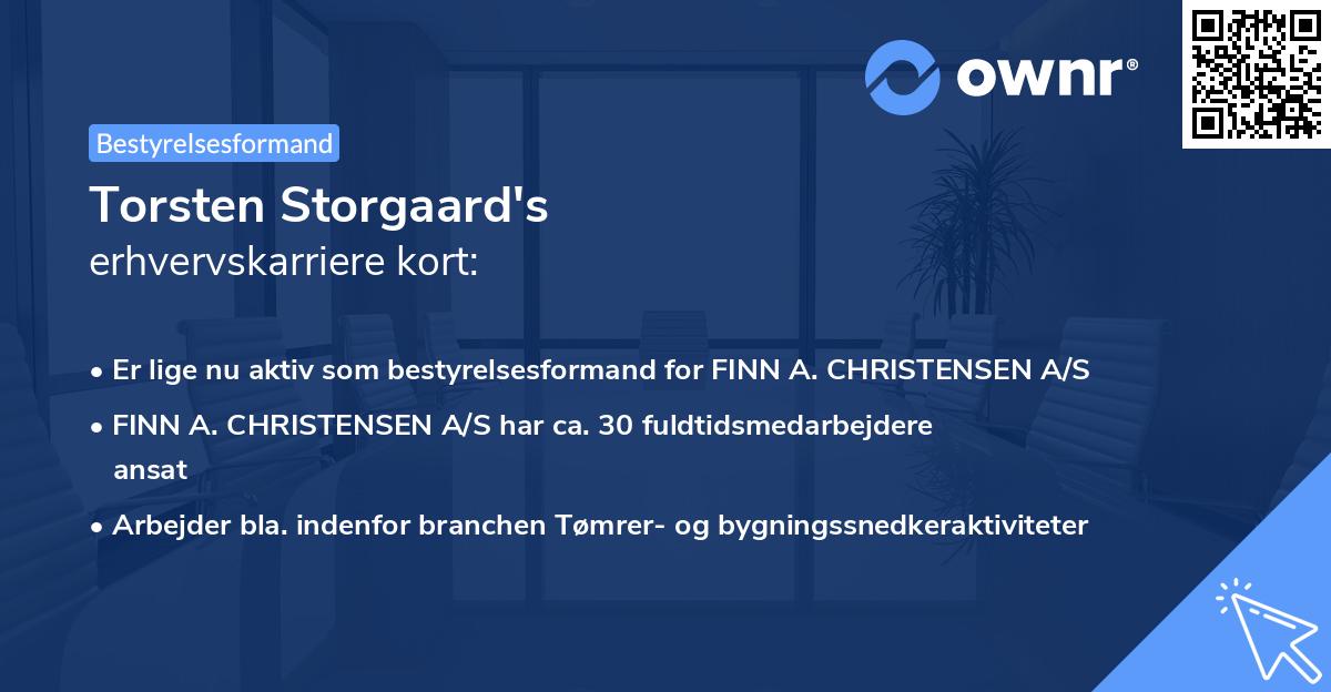 Torsten Storgaard's erhvervskarriere kort