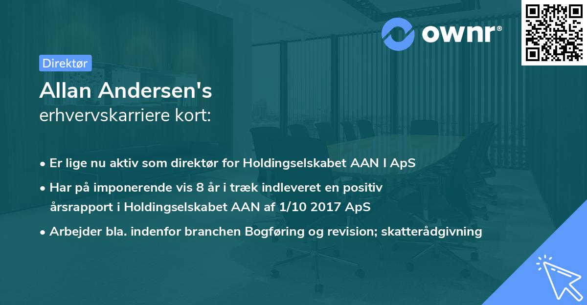 Allan Andersen's erhvervskarriere kort