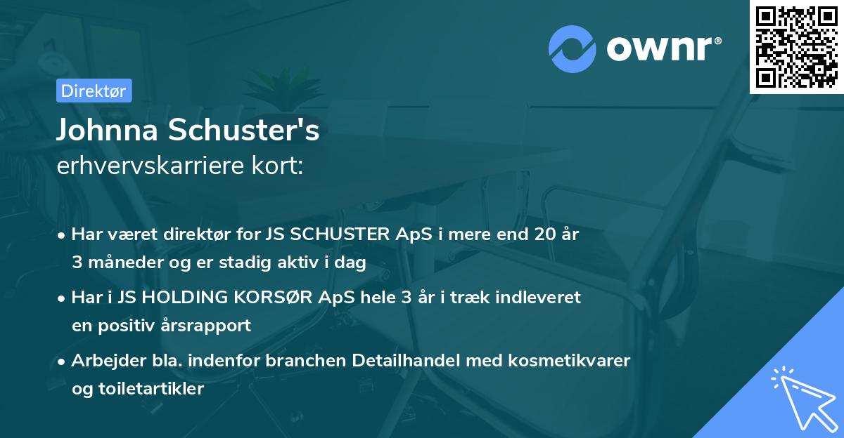 Johnna Schuster's erhvervskarriere kort