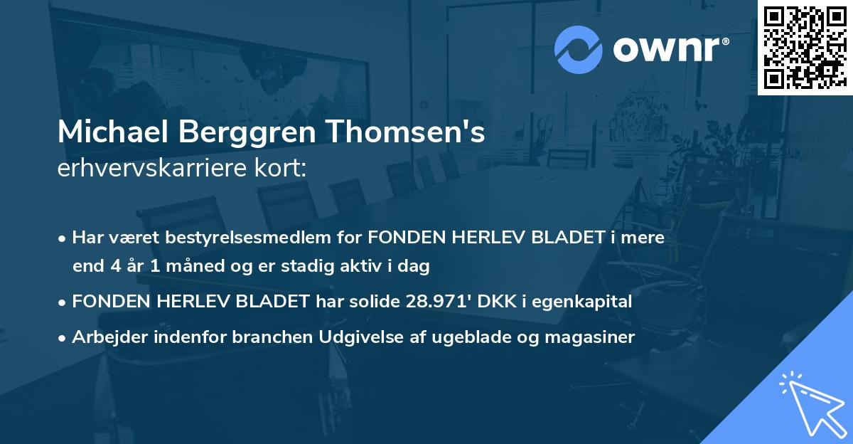 Michael Berggren Thomsen's erhvervskarriere kort