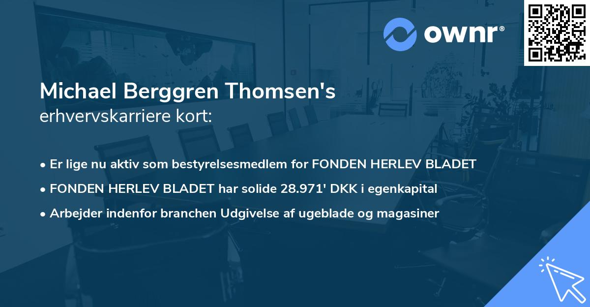 Michael Berggren Thomsen's erhvervskarriere kort