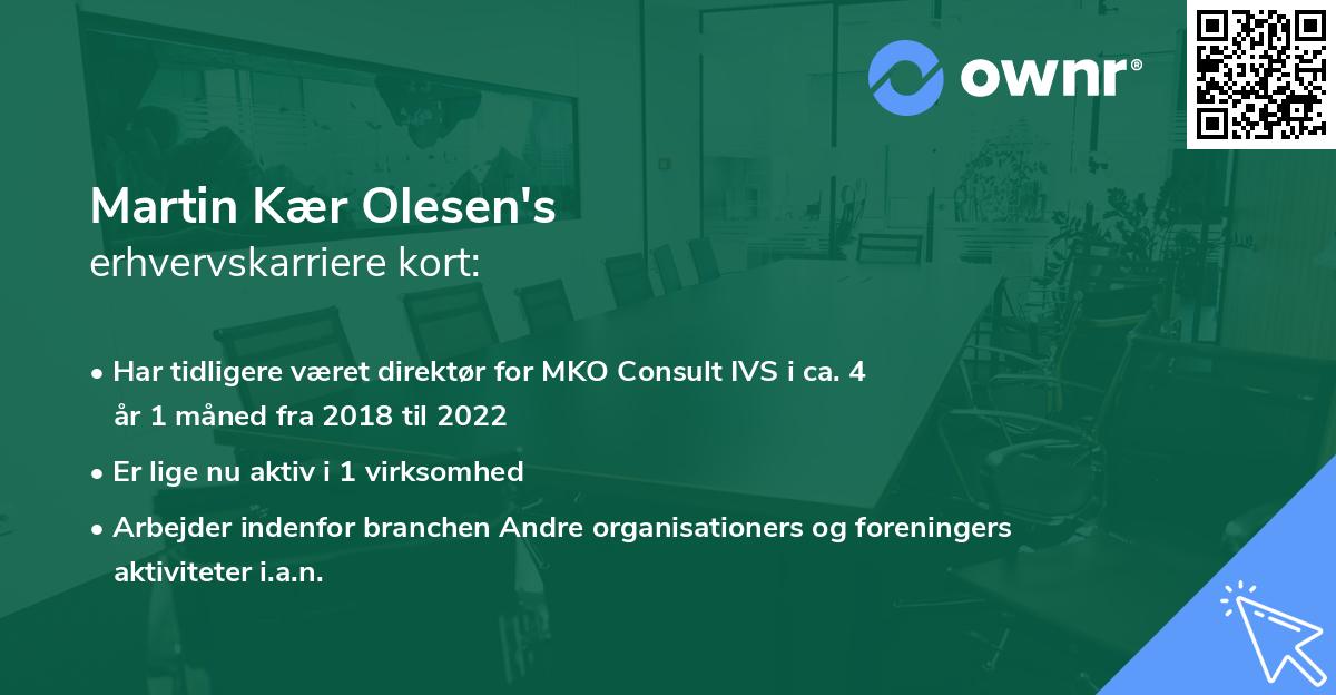 Martin Kær Olesen's erhvervskarriere kort