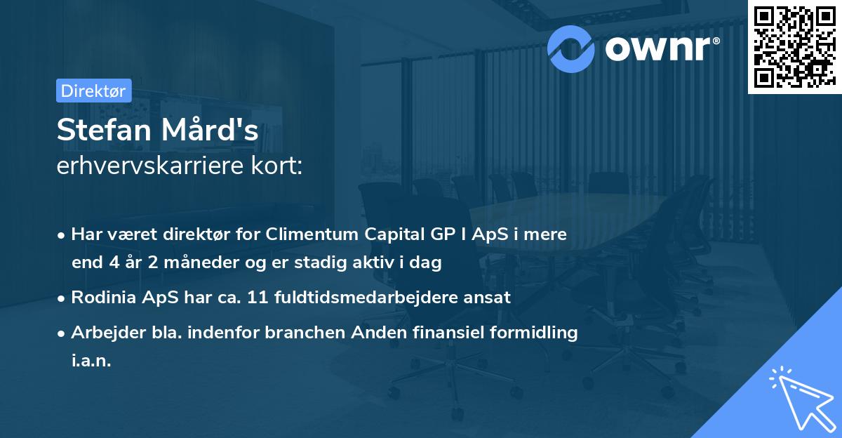 Stefan Mård's erhvervskarriere kort