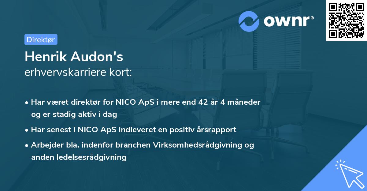 Henrik Audon's erhvervskarriere kort