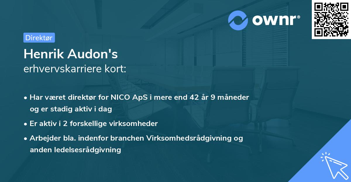 Henrik Audon's erhvervskarriere kort