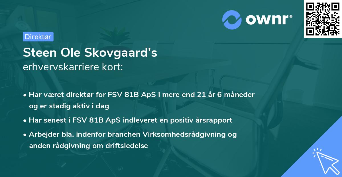 Steen Ole Skovgaard's erhvervskarriere kort