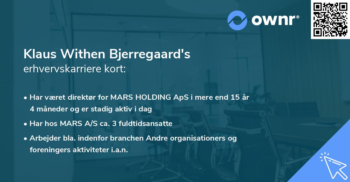 Klaus Withen Bjerregaard's erhvervskarriere kort