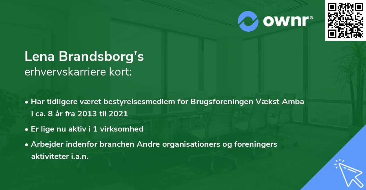 Lena Brandsborg's erhvervskarriere kort