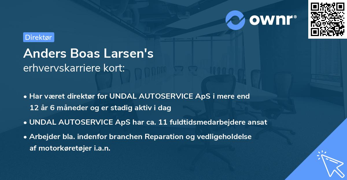 Anders Boas Larsen's erhvervskarriere kort