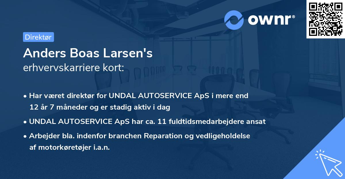 Anders Boas Larsen's erhvervskarriere kort
