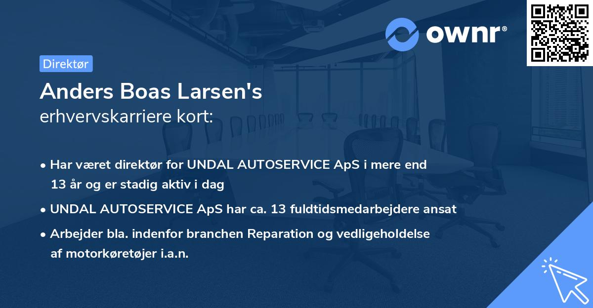 Anders Boas Larsen's erhvervskarriere kort