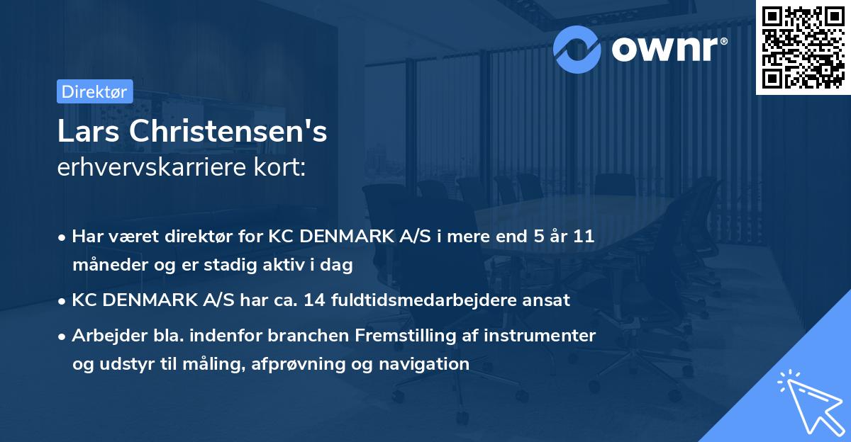 Lars Christensen's erhvervskarriere kort