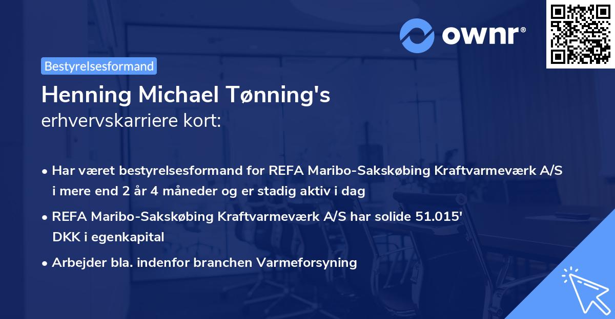 Henning Michael Tønning's erhvervskarriere kort