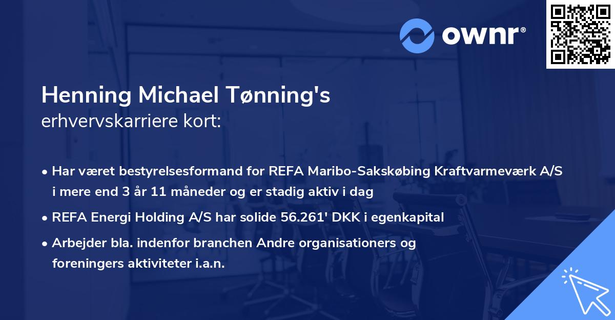 Henning Michael Tønning's erhvervskarriere kort