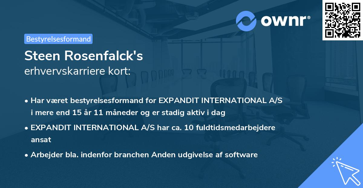 Steen Rosenfalck's erhvervskarriere kort
