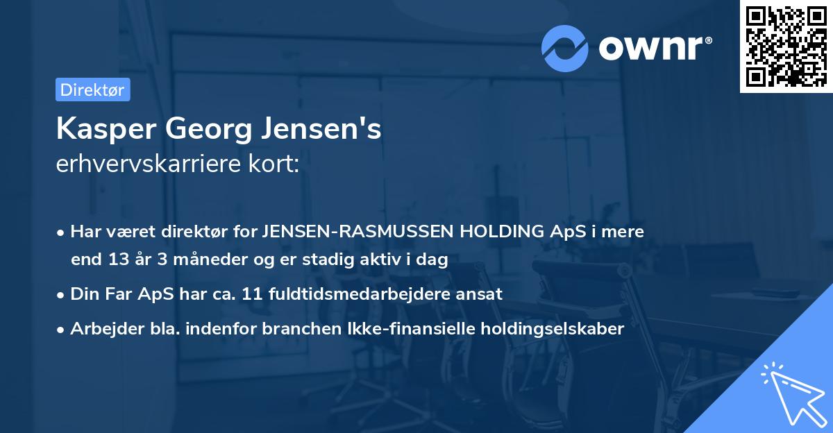 Kasper Georg Jensen's erhvervskarriere kort