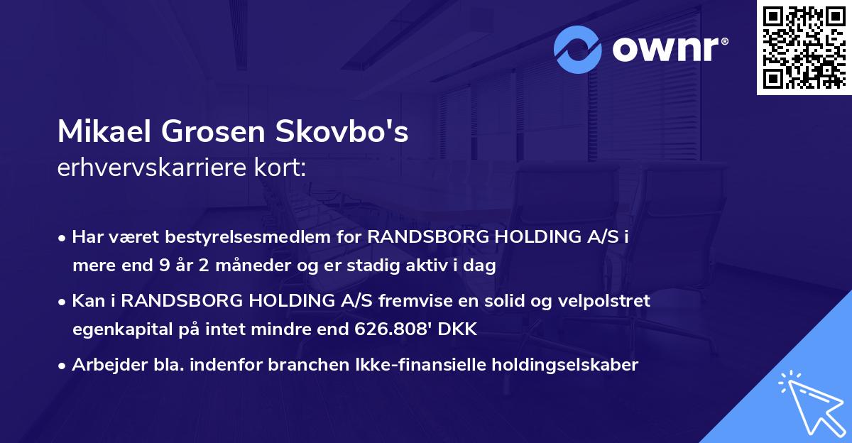 Mikael Grosen Skovbo's erhvervskarriere kort