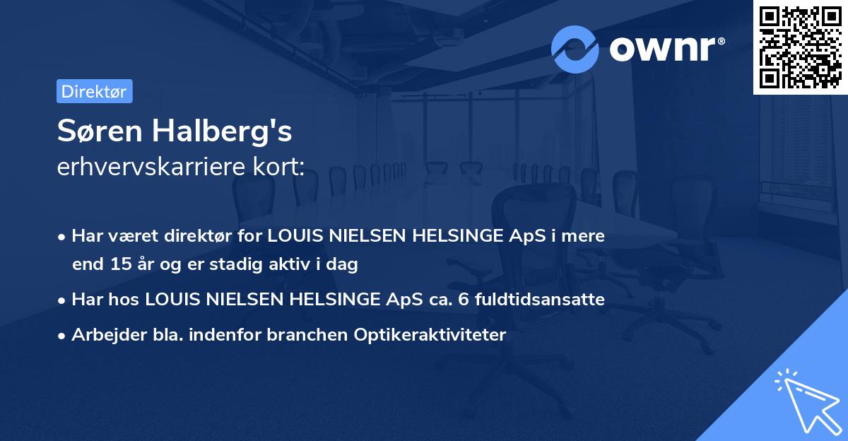 Søren Halberg's erhvervskarriere kort