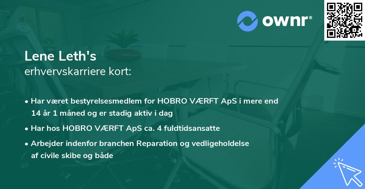 Lene Leth's erhvervskarriere kort