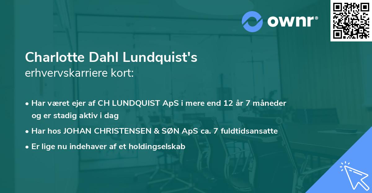 Charlotte Dahl Lundquist's erhvervskarriere kort