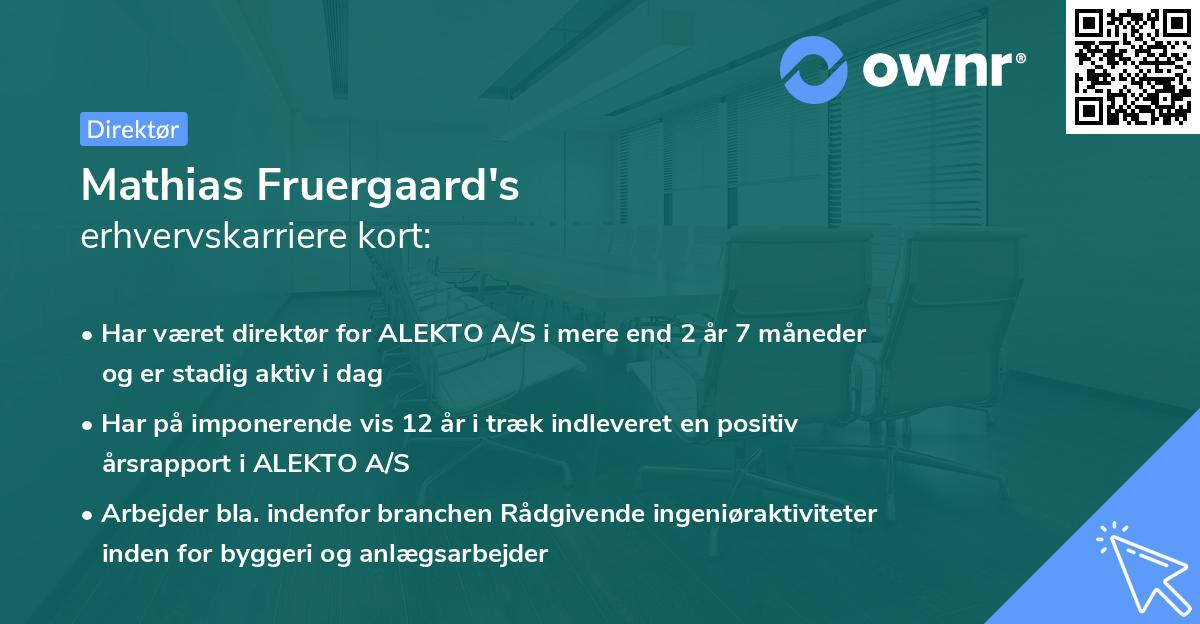 Mathias Fruergaard's erhvervskarriere kort