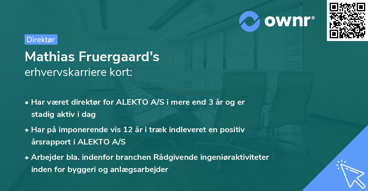 Mathias Fruergaard's erhvervskarriere kort