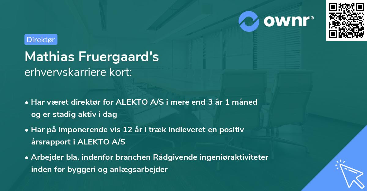 Mathias Fruergaard's erhvervskarriere kort