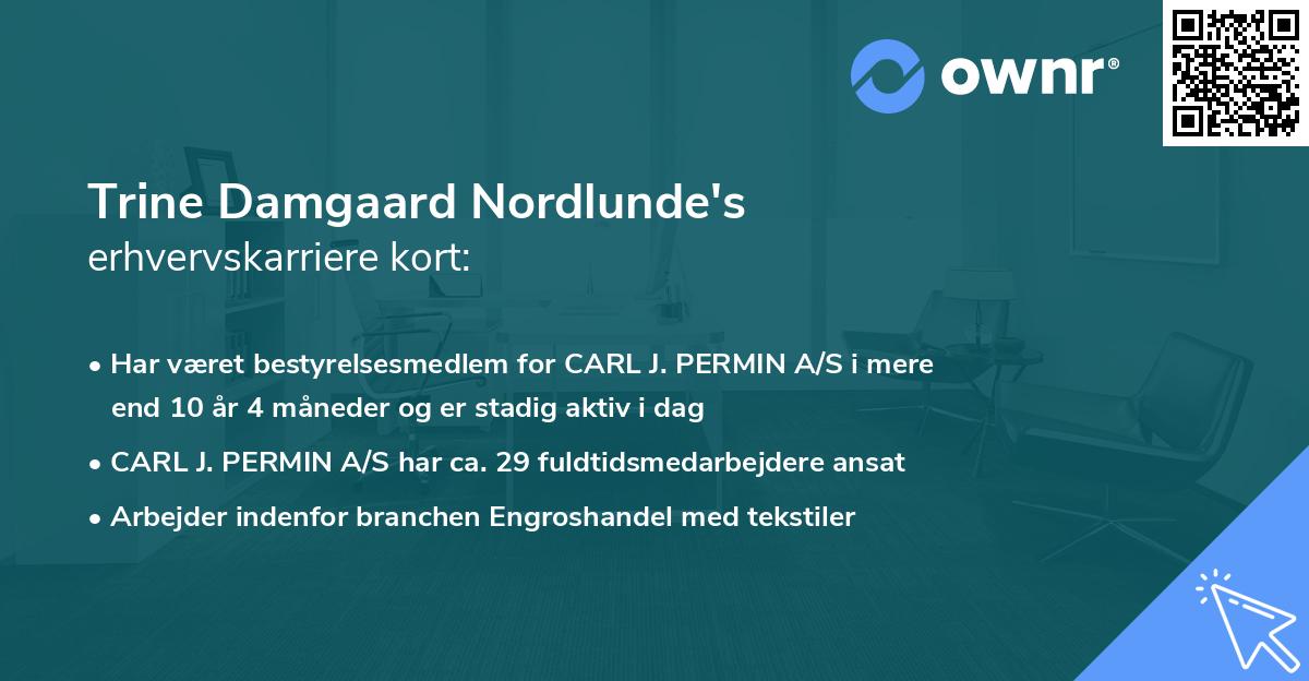 Trine Damgaard Nordlunde's erhvervskarriere kort