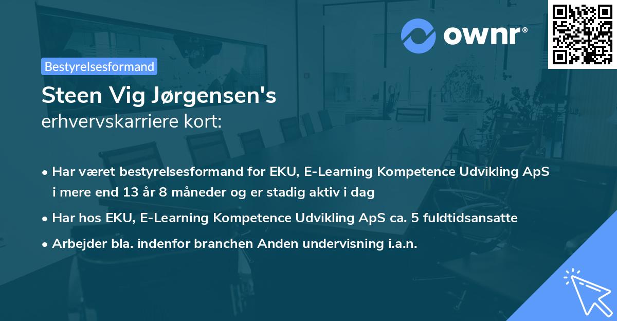 Steen Vig Jørgensen's erhvervskarriere kort