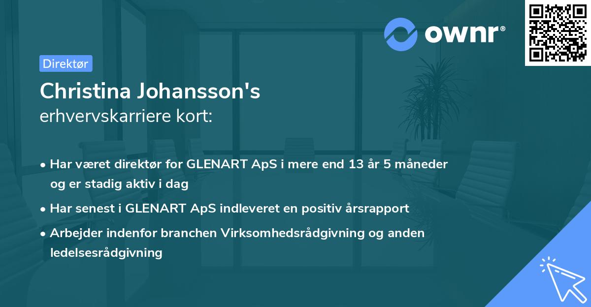 Christina Johansson's erhvervskarriere kort