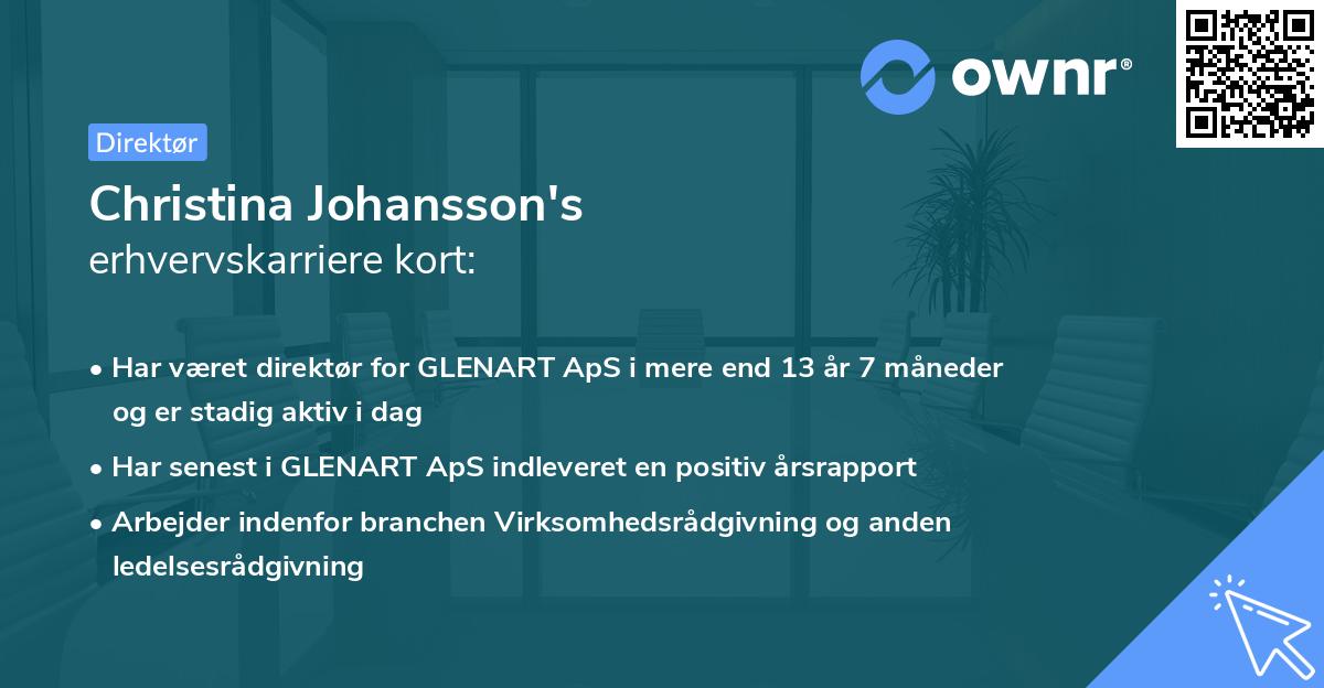 Christina Johansson's erhvervskarriere kort