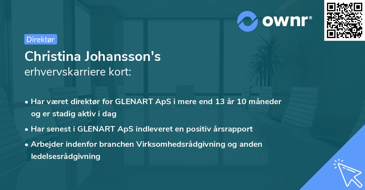 Christina Johansson's erhvervskarriere kort