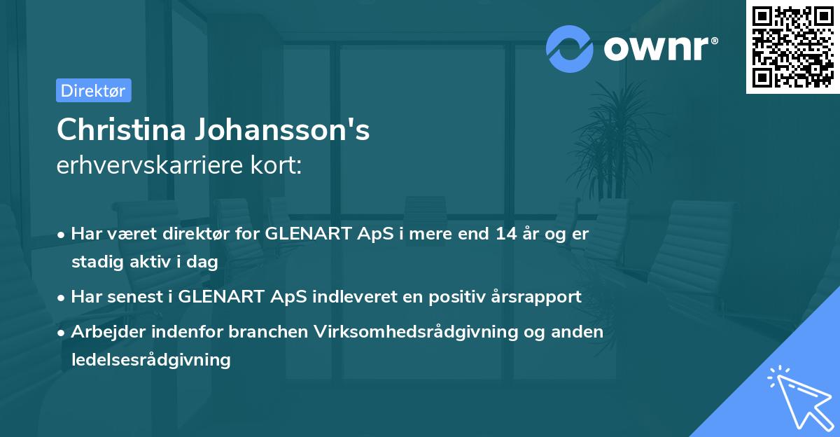 Christina Johansson's erhvervskarriere kort