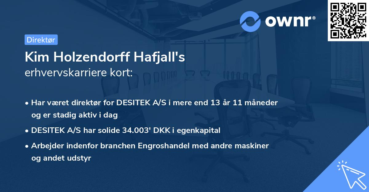 Kim Holzendorff Hafjall's erhvervskarriere kort