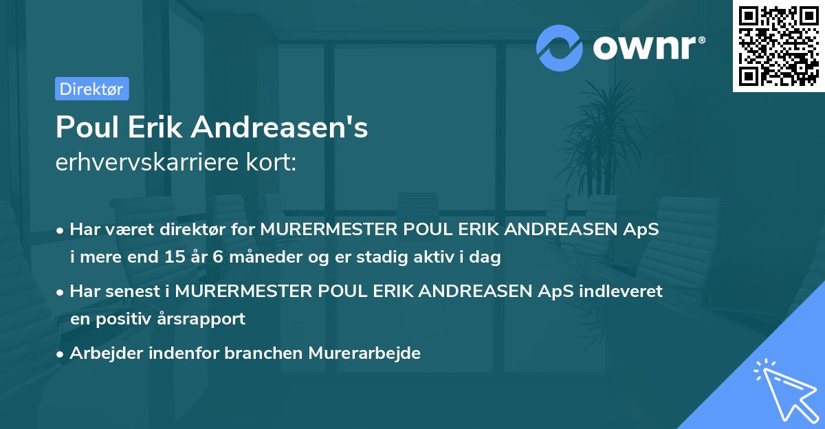 Poul Erik Andreasen's erhvervskarriere kort