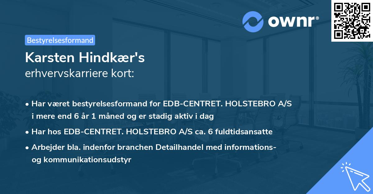 Karsten Hindkær's erhvervskarriere kort