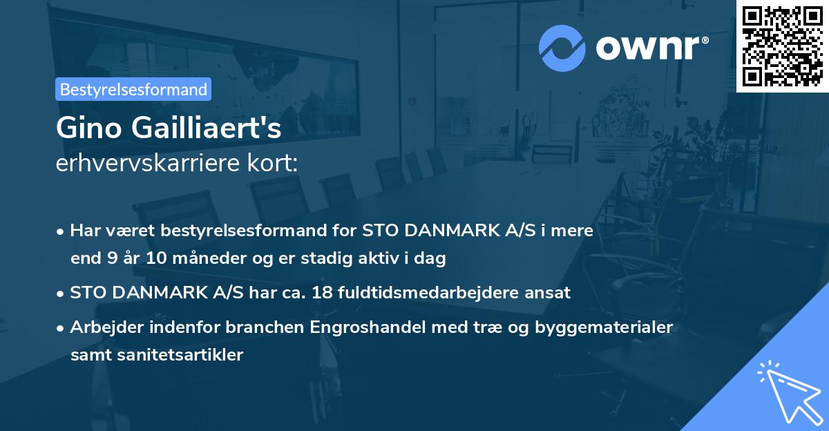 Gino Gailliaert's erhvervskarriere kort